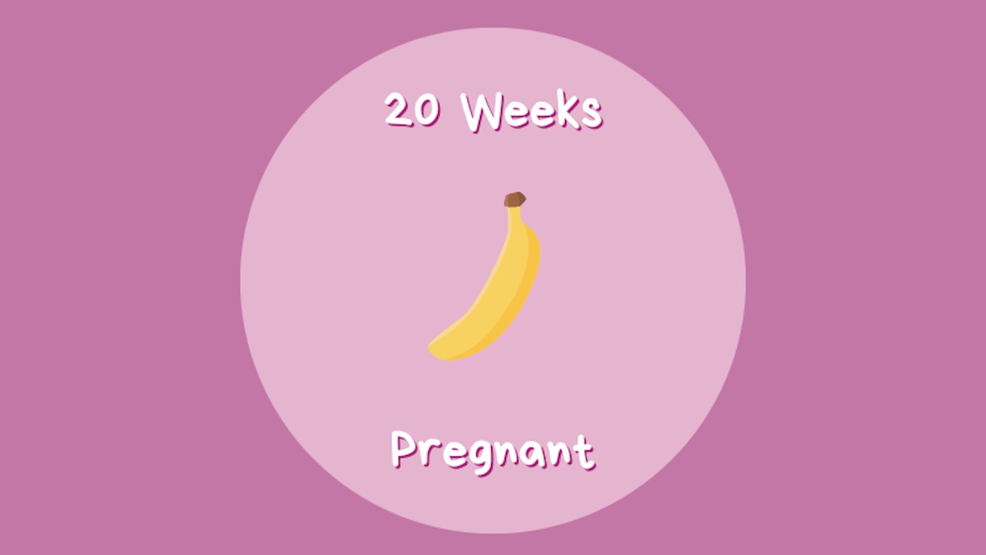 20 weeks pregnant, image of a banana