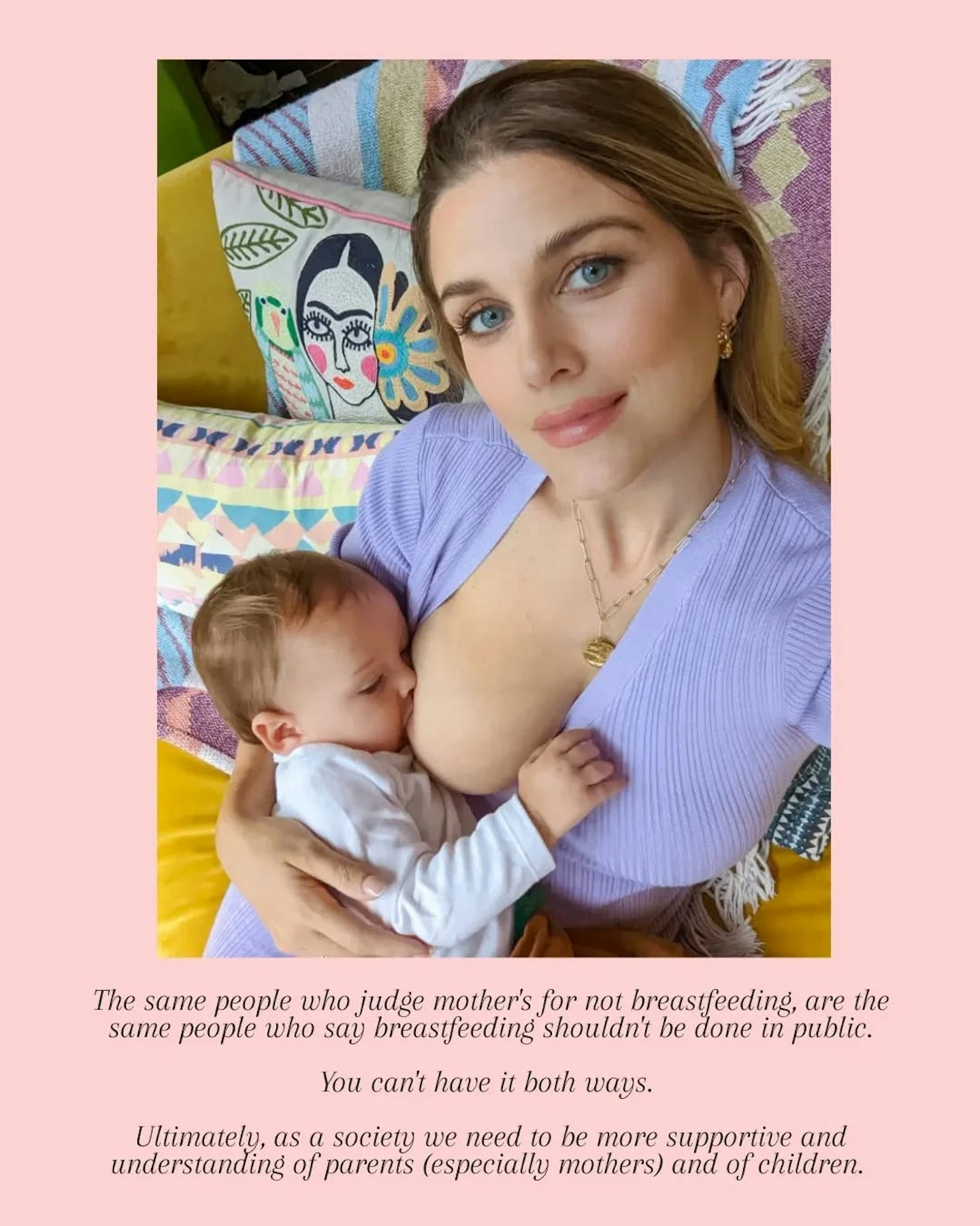 Ashley James breastfeeding her daughter Ada