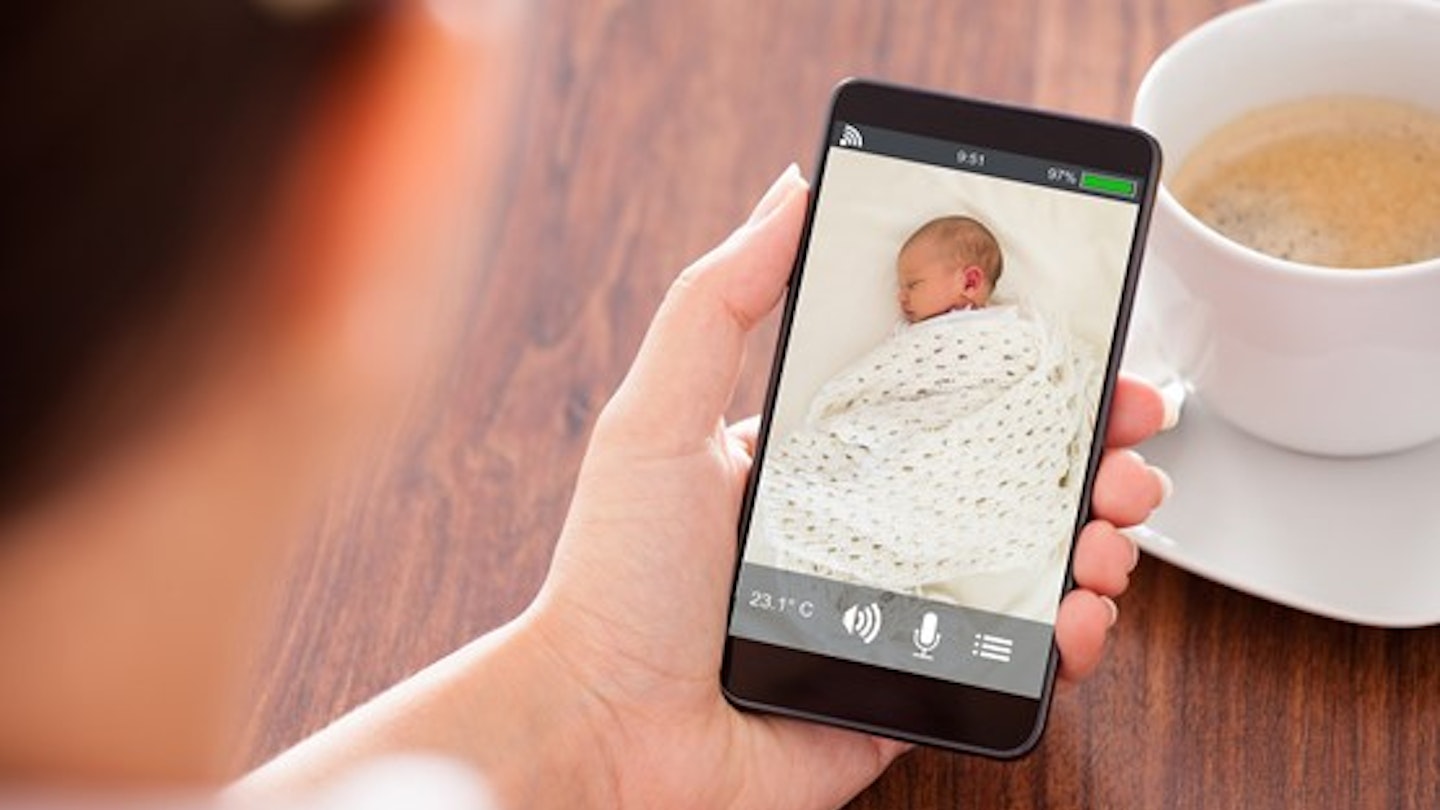 Picture of baby on phone