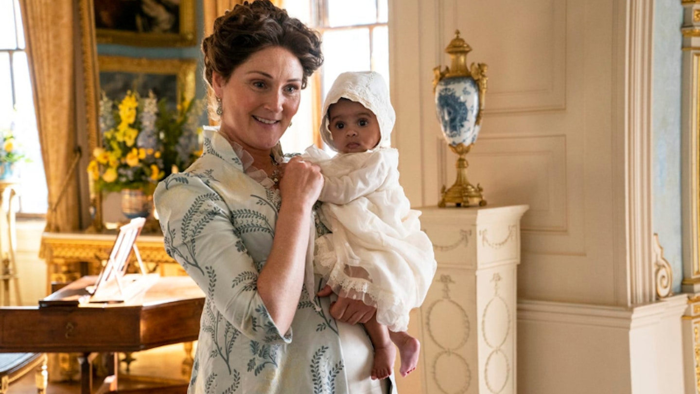 Simon and Daphne's baby son in Bridgerton