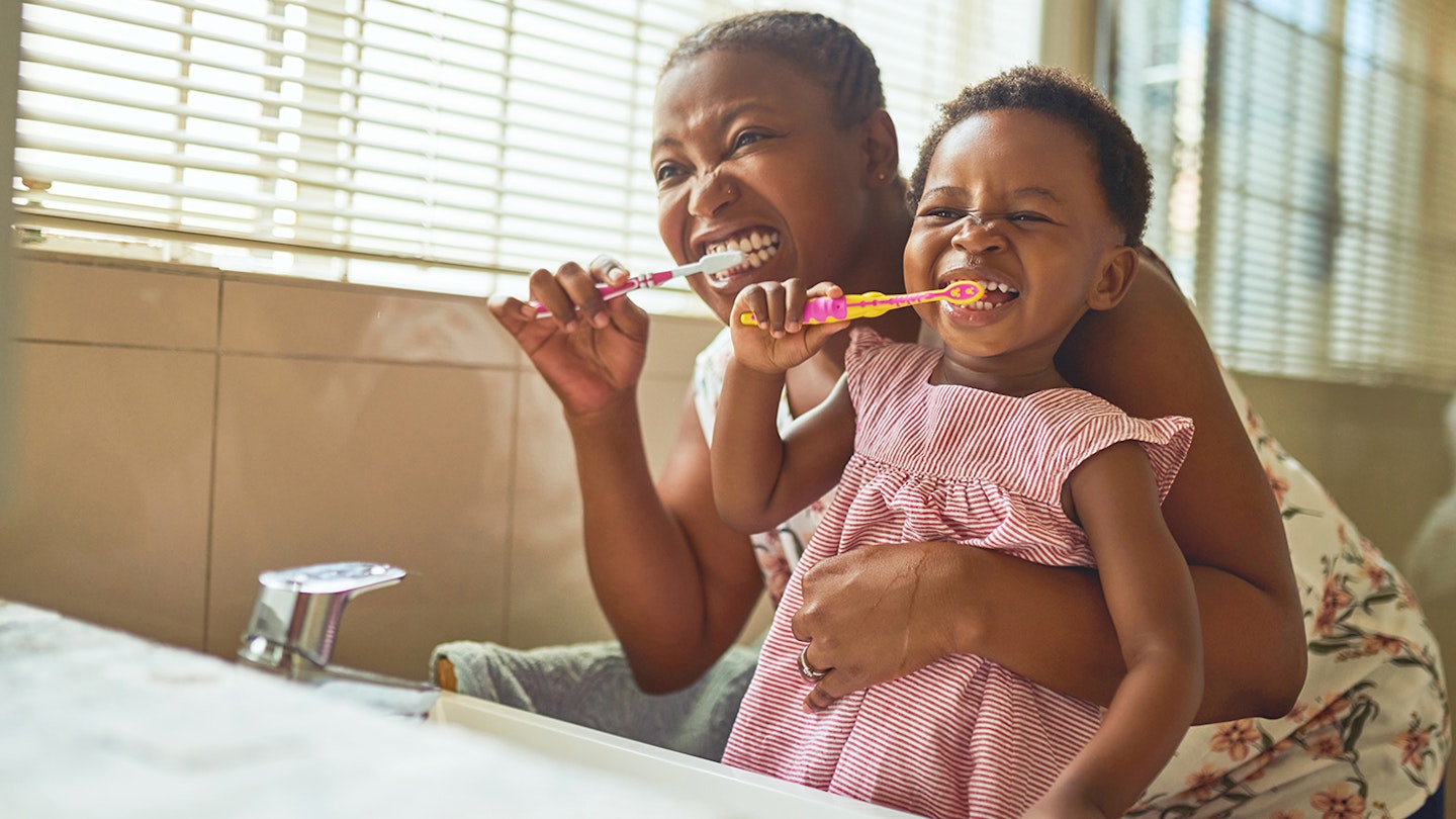 toddler brushing teeth