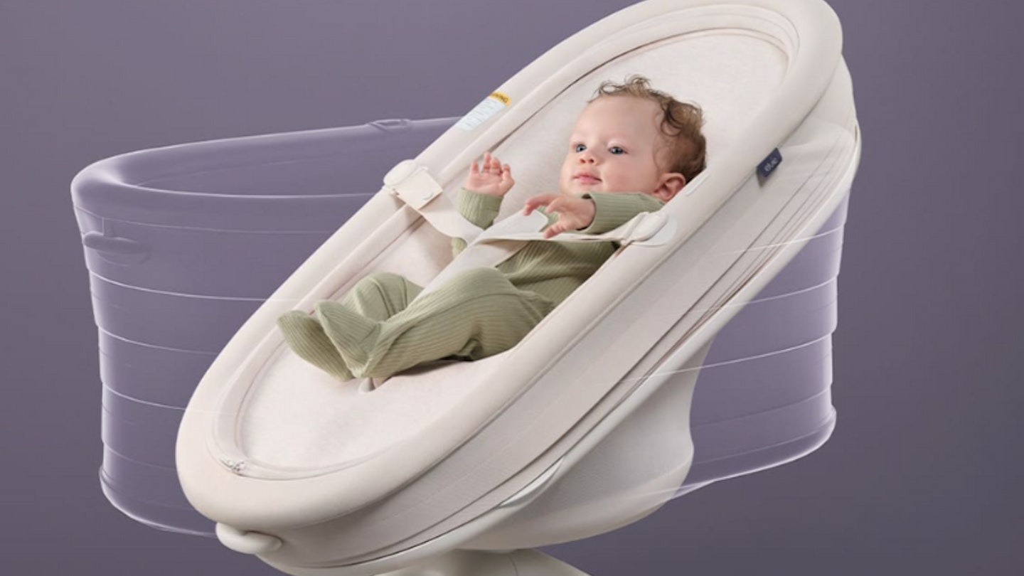 baby in elvie rose bouncer and bassinet