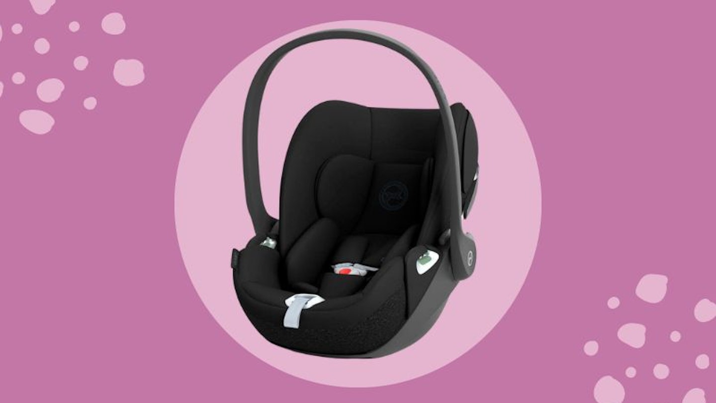 Image of the Cybex Cloud T on a pink background