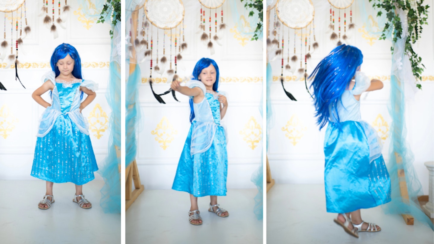 girl dressed up in Elsa World Book Day costume