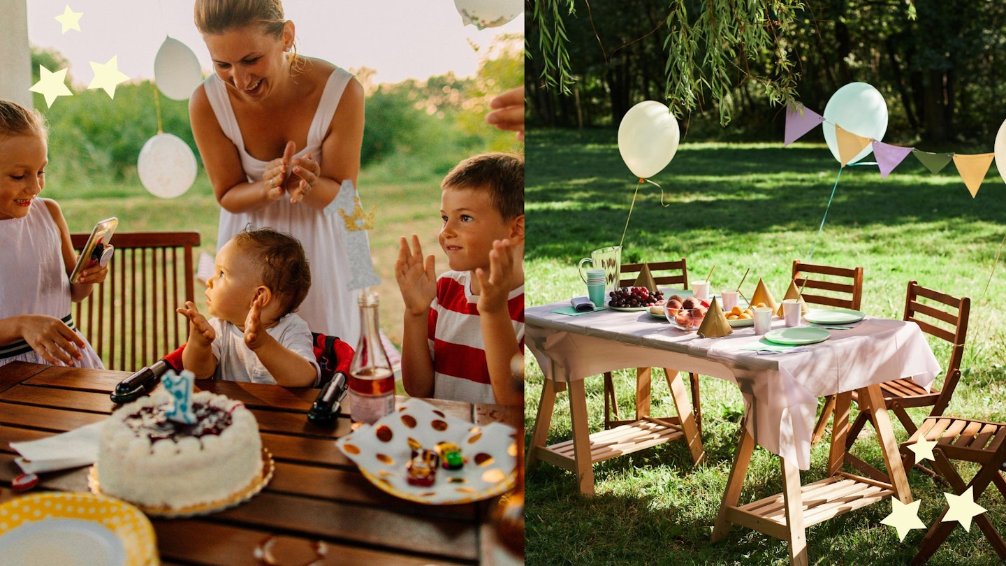 First birthday party collage