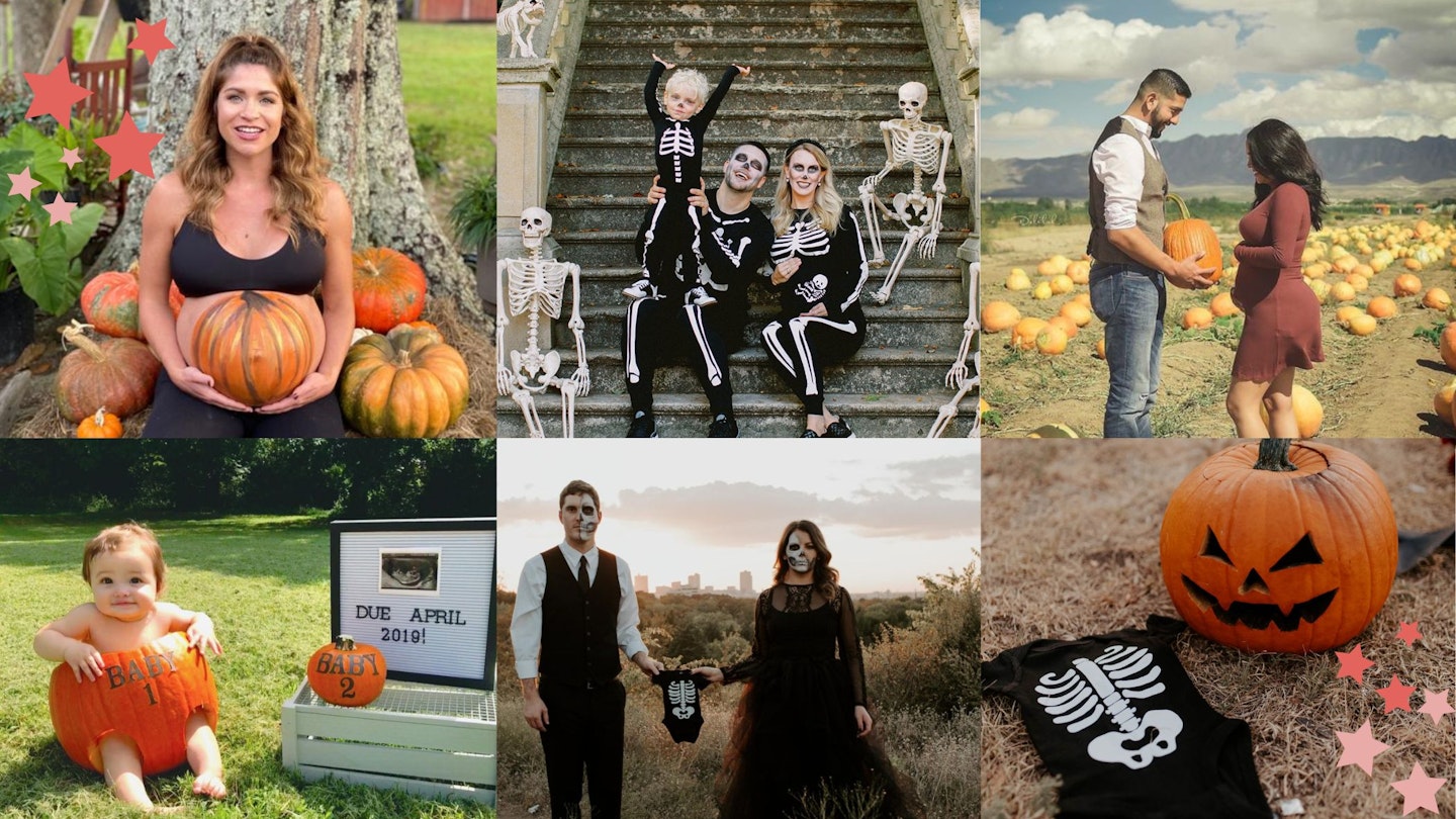 Halloween Pregnancy Annoucements collage