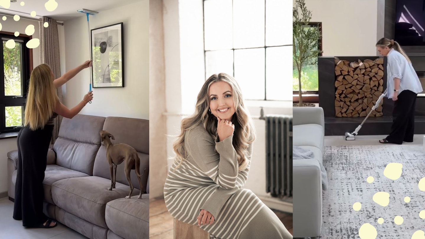 Laura Montford, cleaning content creator picture collage