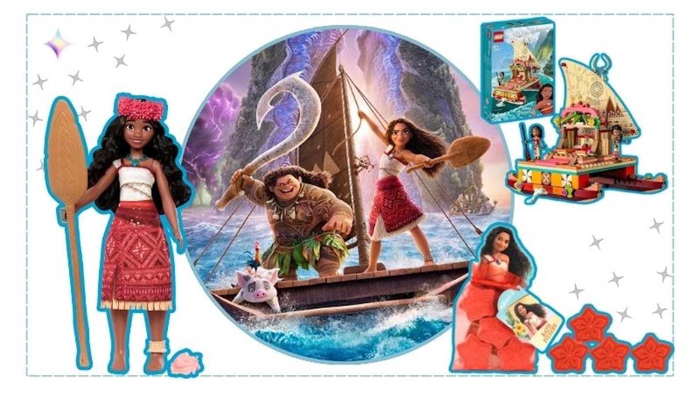 Collage of toys from the Moana 2 movie