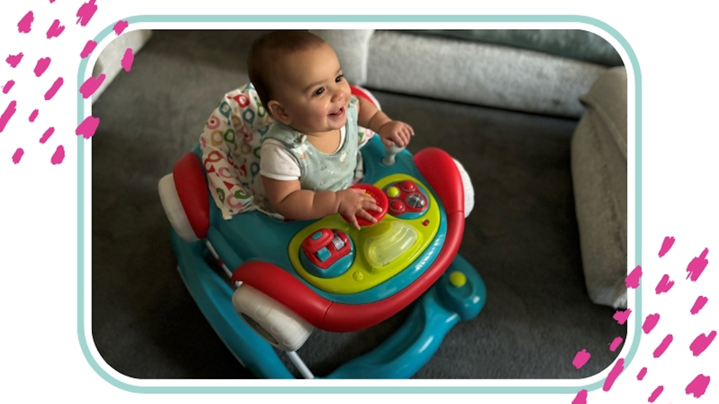young child in My Child Coupe 2-in-1 Baby Walker