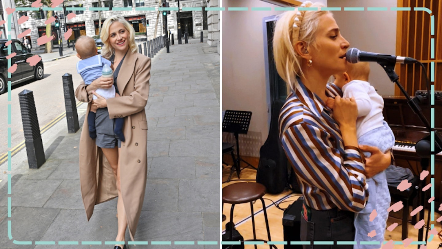 Pixie Lott with new baby Bertie