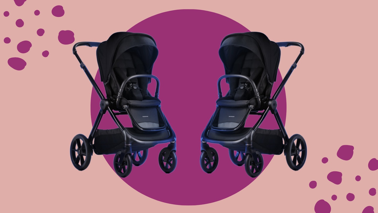 raffi 2.0 new upgraded updated push chair on purple and pink background
