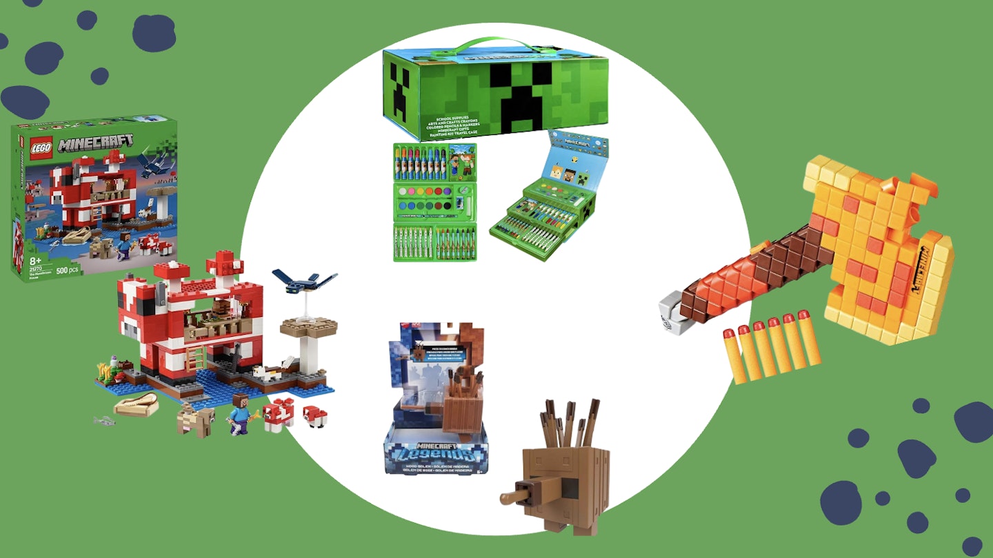 minecraft toys header image on green background