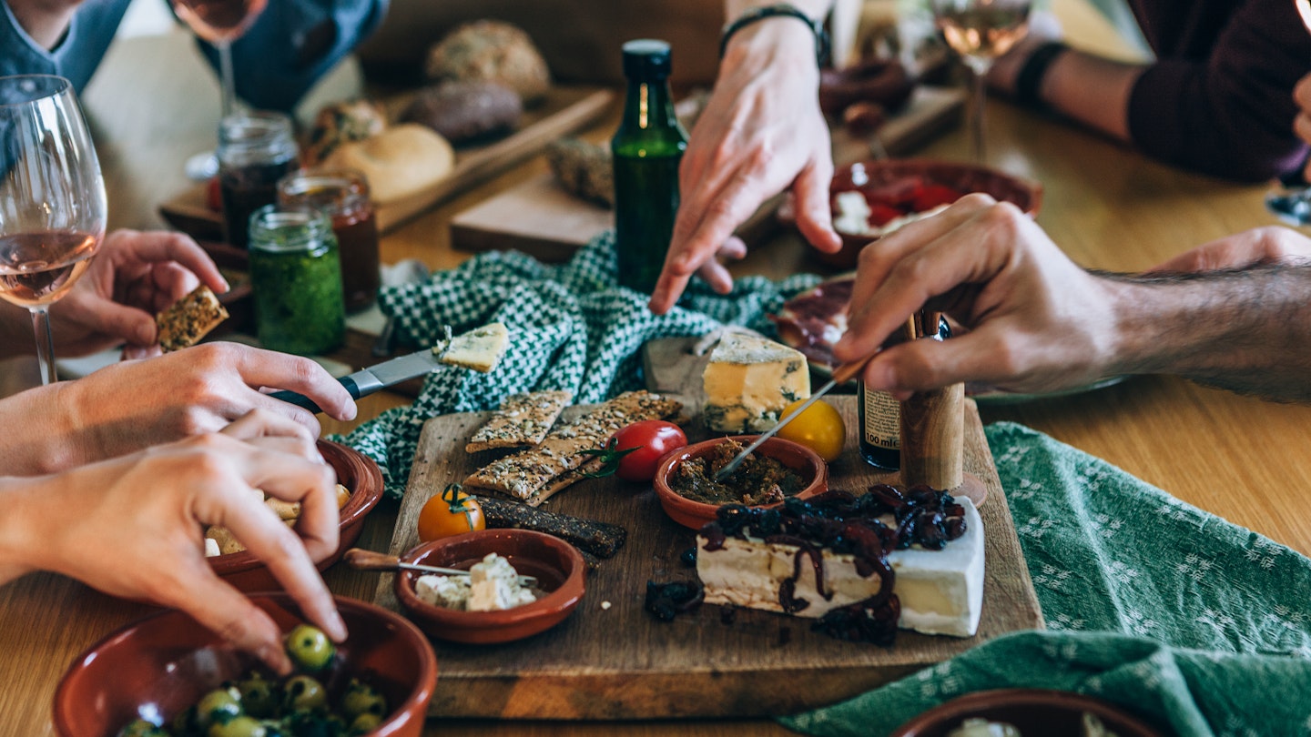 christmas food around the table during pregnancy